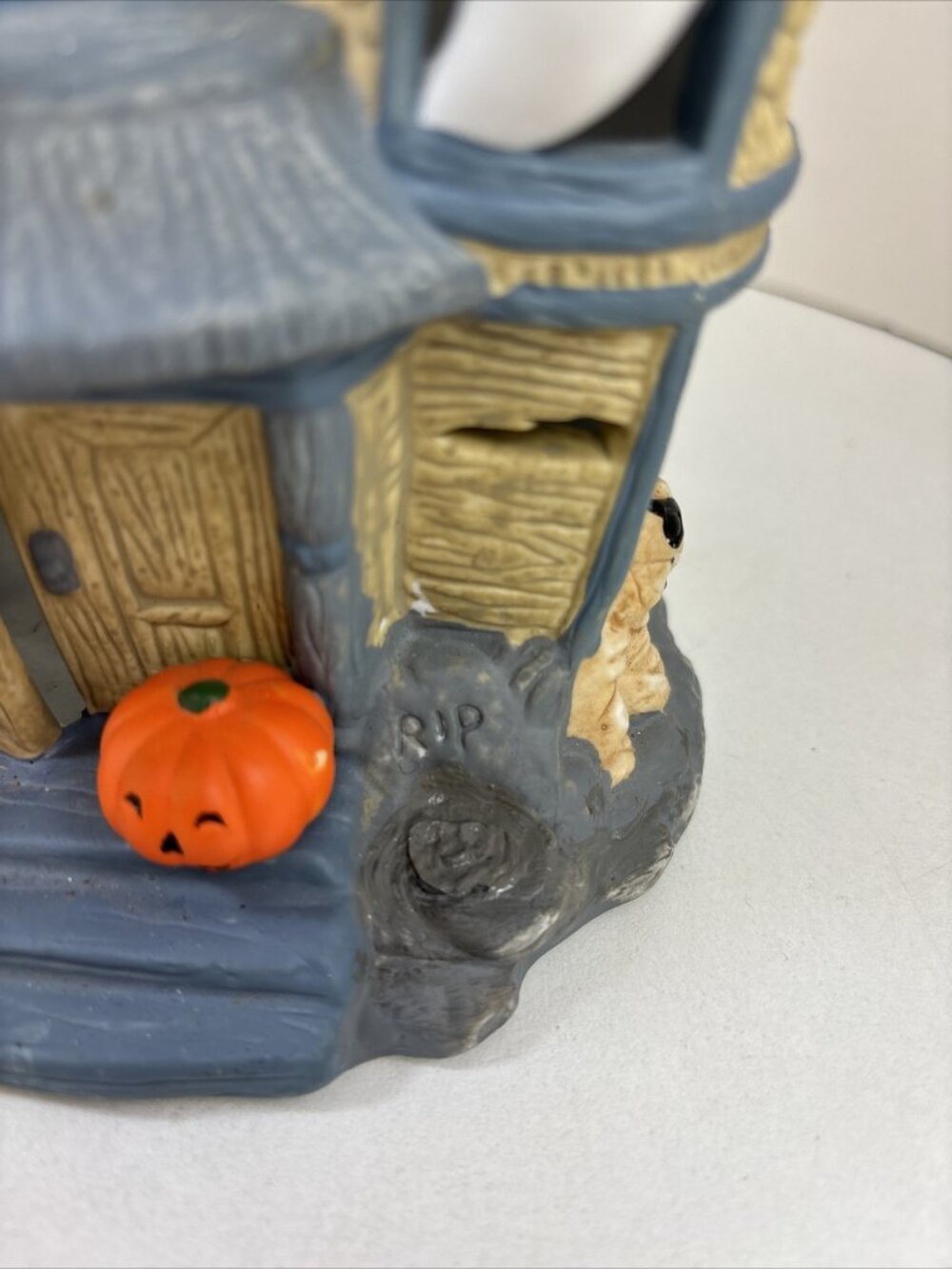 VTG PartyLite Halloween Ceramic Haunted Tealight House Candle Holder P7311 - Picture 3 of 6